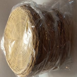 99 wicker picnic plate holder bundle  of 18  8 inch vintage